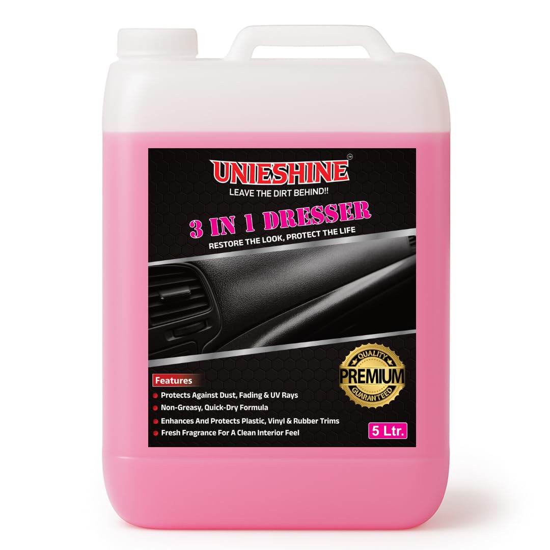 3 in 1 Dresser 1 Litre | Cleans, Shines & Protects Plastic, Vinyl, Rubber & Trim | UV Resistant, Non-Greasy Formula for Long-Lasting Dust-Free Shine & Surface Restoration (5 LTR)-picture-15