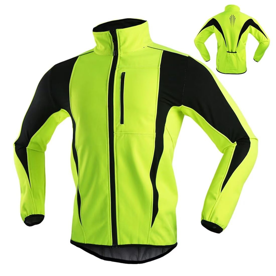 Veste Cycliste Femme Hiver Thermique Polaire Chaude Veste de Vélo Running VTT Softshell Réfléchissante Coupe Vent Imperméable