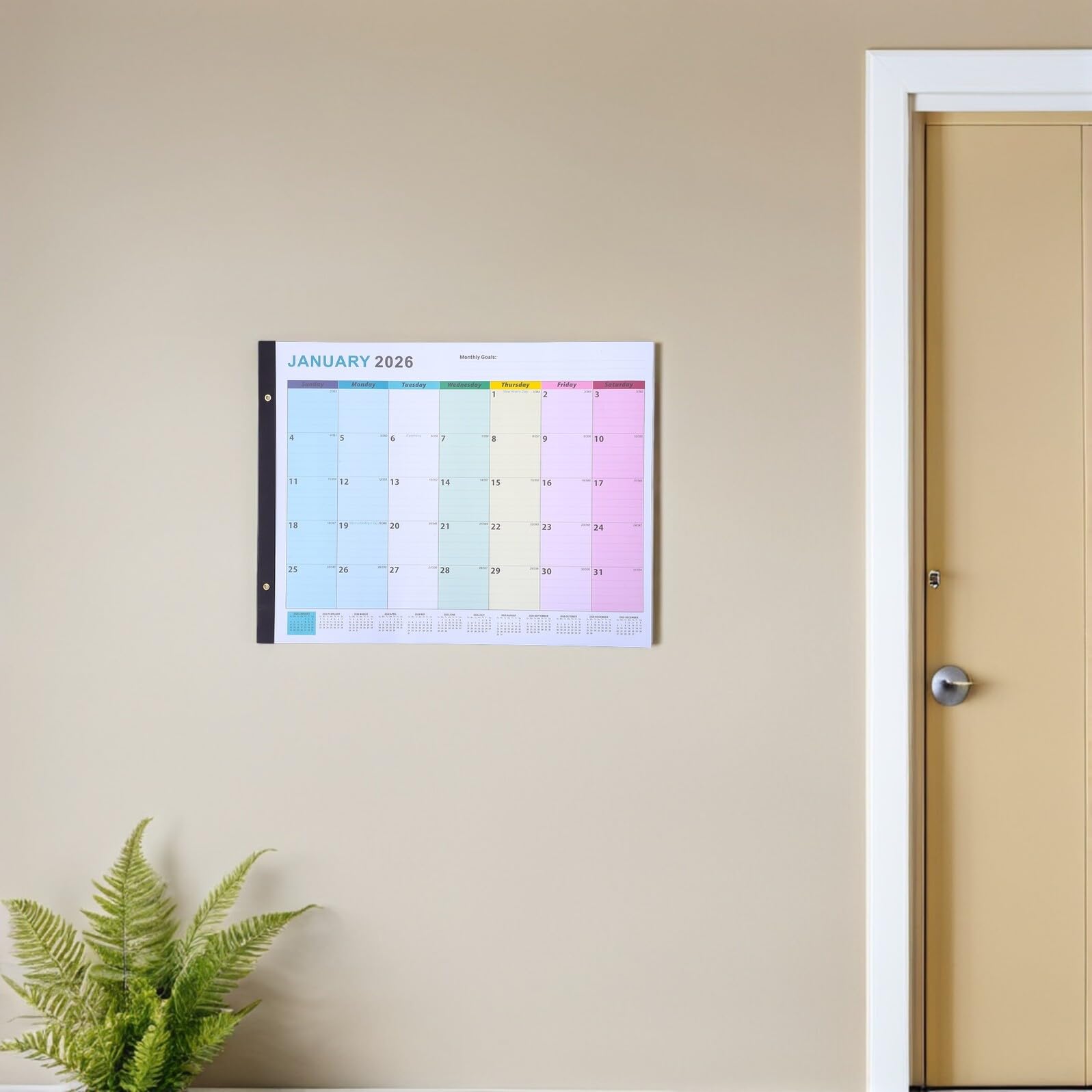ifundom Calendario Mensile da Appendere Grande Visualizzazione Verticale per Casa e Ufficio Calendario Annuale per Organizzazione