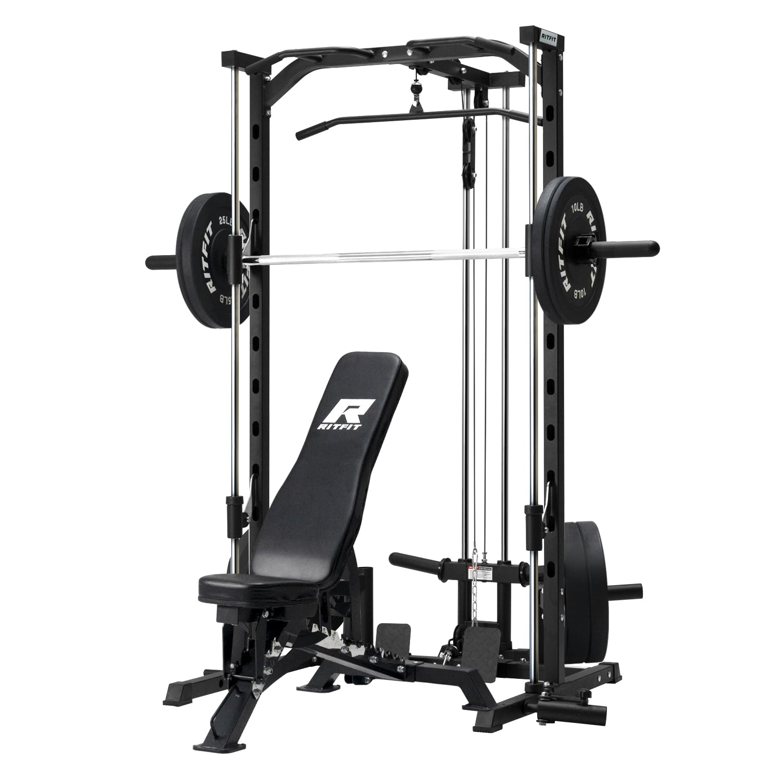 RitFit Smith Machine Power Rack with LAT-Pull Down System