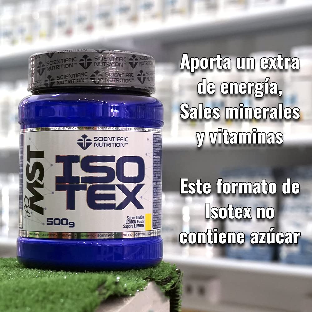 Scientiffic Nutrition Isotex Bebida Isotónica Instántanea en Polvo Sales Minerales Electrolitos Energía Sabor Limón 500 g