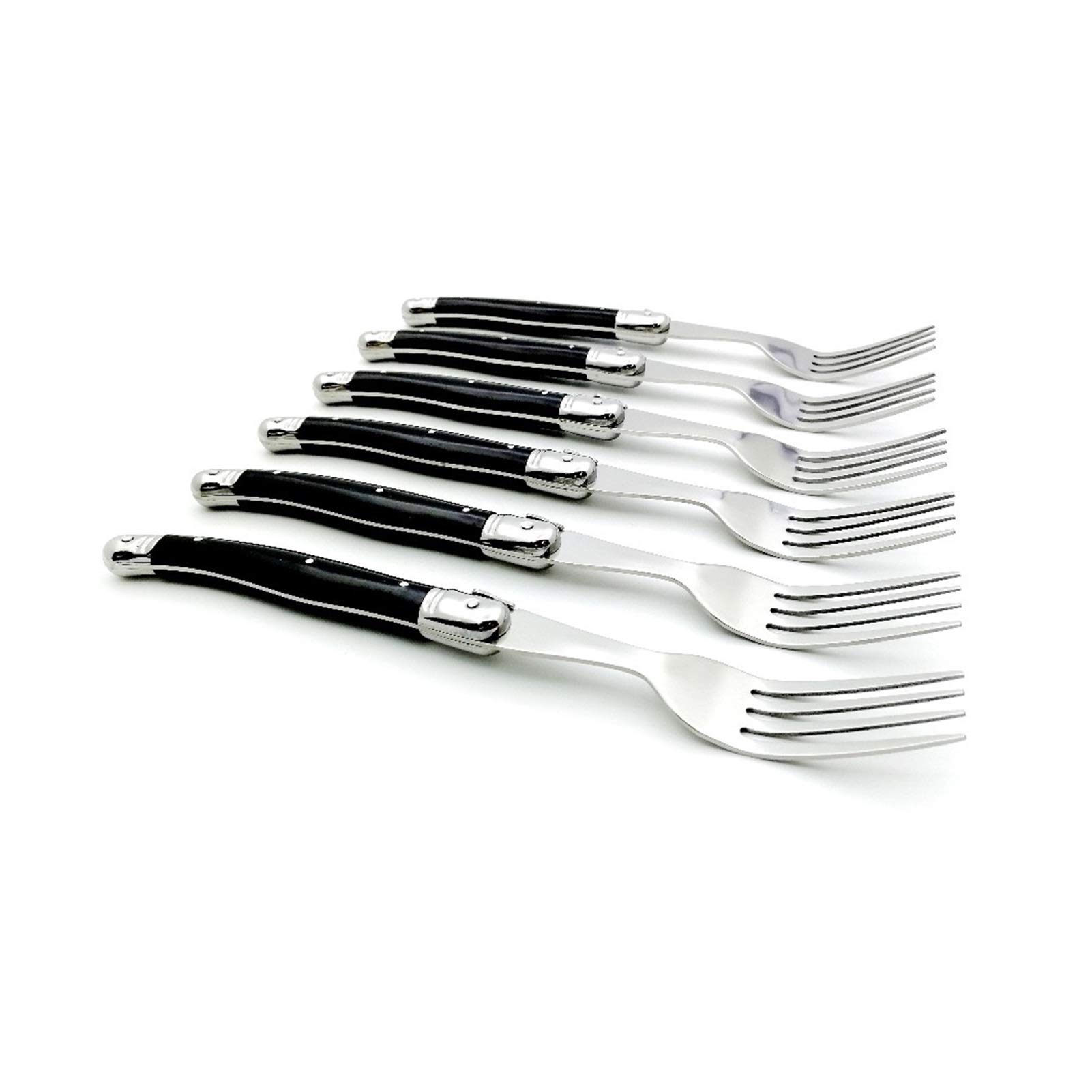 Fourchette à steak acier inoxydable couvert noir de table