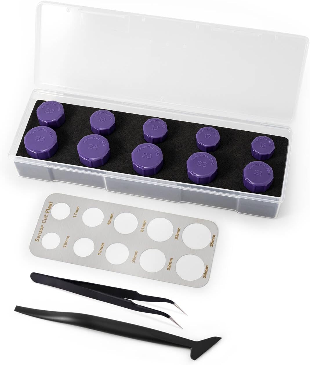 Gomake Vinyl Wrap Tool 16-25mm Sensor Cut Set,Precise Car Radar Hole Cutting Aid for Vehicle Parking Sensors Car Wrapping Kit