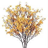 Mehrere Zweige: Jeder Blumenstrauß Kunststoff hat viele Zweige. Die Zweige ähneln der Farbe von Bäumen, sind originalgetreu, voller Vitalität und Vitalität. Als würde ich Sie mit einem Lächeln begrüßen.