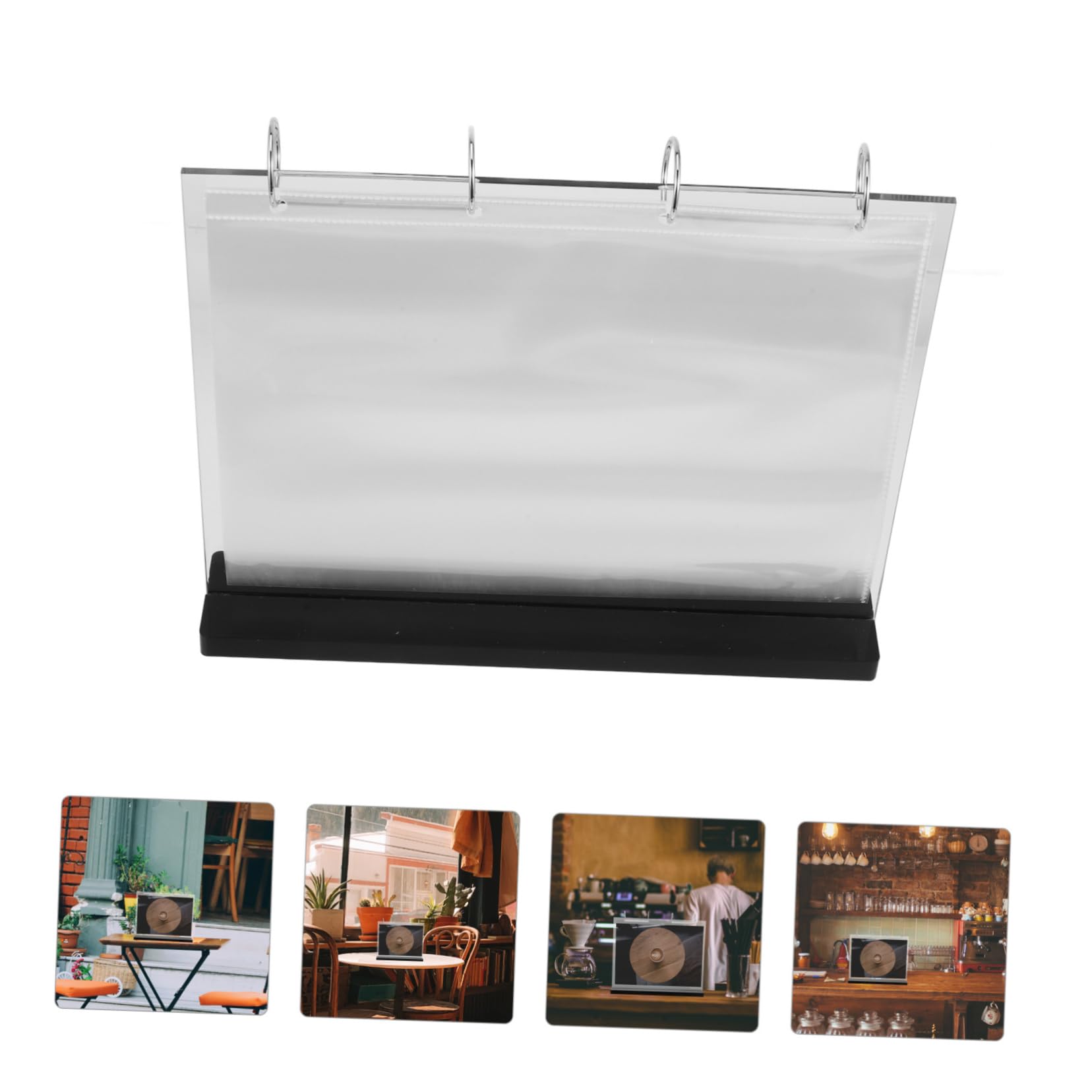 Holibanna Expositor de Menús Portacarteles de Acrílico Transparente para Centro de Mesa Páginas Soporte para Menús Portacarteles de Sobremesa para Tienda de Café
