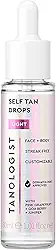 Tanologist Gotas autobronzeadoras leves, sem riscos para bronzeamento corporal e facial, para hidratante e loção, bronzeador facial bronzeador natural, ingredientes para cuidados com a pele, frasco de