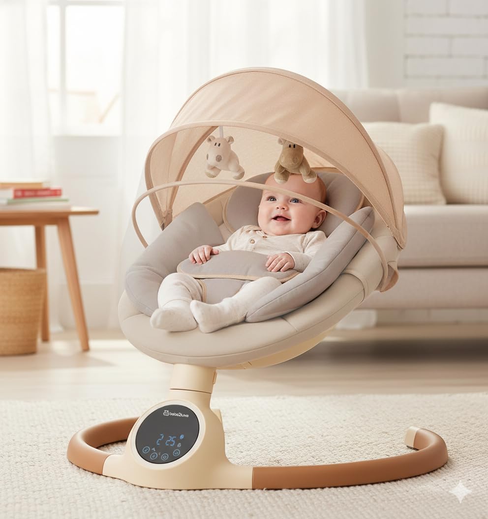 BEBE2LUXE Alpha : Balancelle bebe/Transat bebe électrique (Beige)