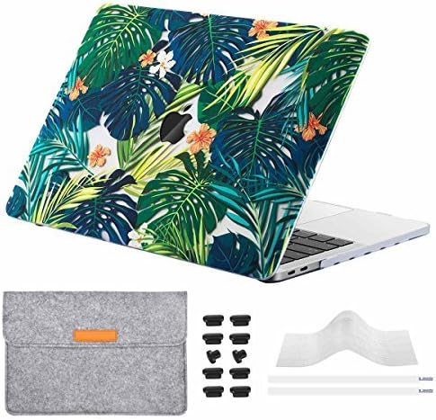 (5 in 1) Miger MacBook Pro 13" Case 2017 & 2016, Hard Case Shell Cover with Keyboard Cover Protector,Felt Bag,Anti Dust Plugs for A1706/A1708 with/Out Touch Bar and Touch ID