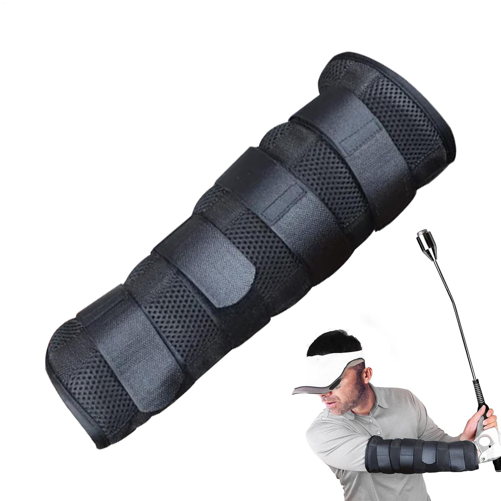 Golf Arm Training Brace - Beginner Golf Brace, Breathable Arm Golf Brace | Adjustable Straight Arm Golf Swing Trainer Correction Brace, Straight Arm Auxiliary Wrap Breathable Equipment for Beginner