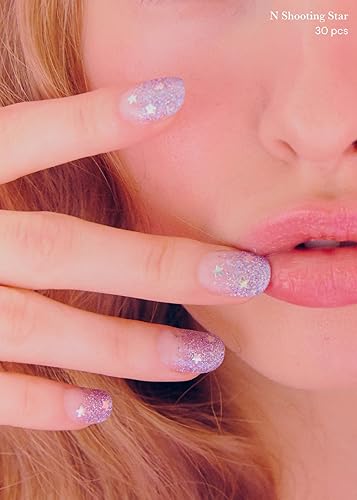 Miniatura 4 de ohora - Tiras de uñas de gel semicuradas (N Shooting Star), funcionan con cualquier lámpara de uñas UV, calidad de centro, larga duración, fácil de