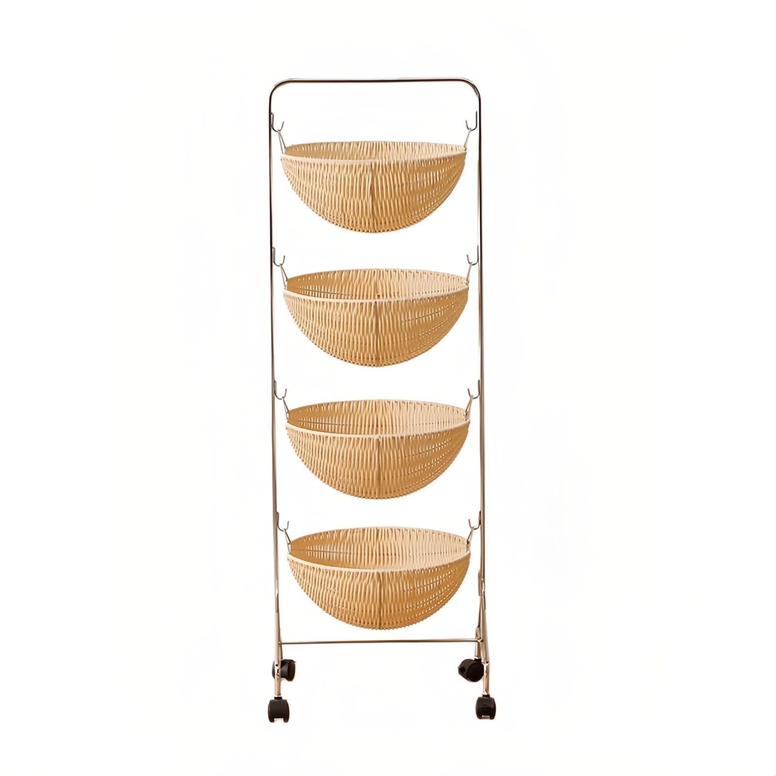 ZYYANSHOP Kitchen Storage Cart 4-Tier Movable Kitchen Cart Rolling Snack and Food Storage Shelf Organizer