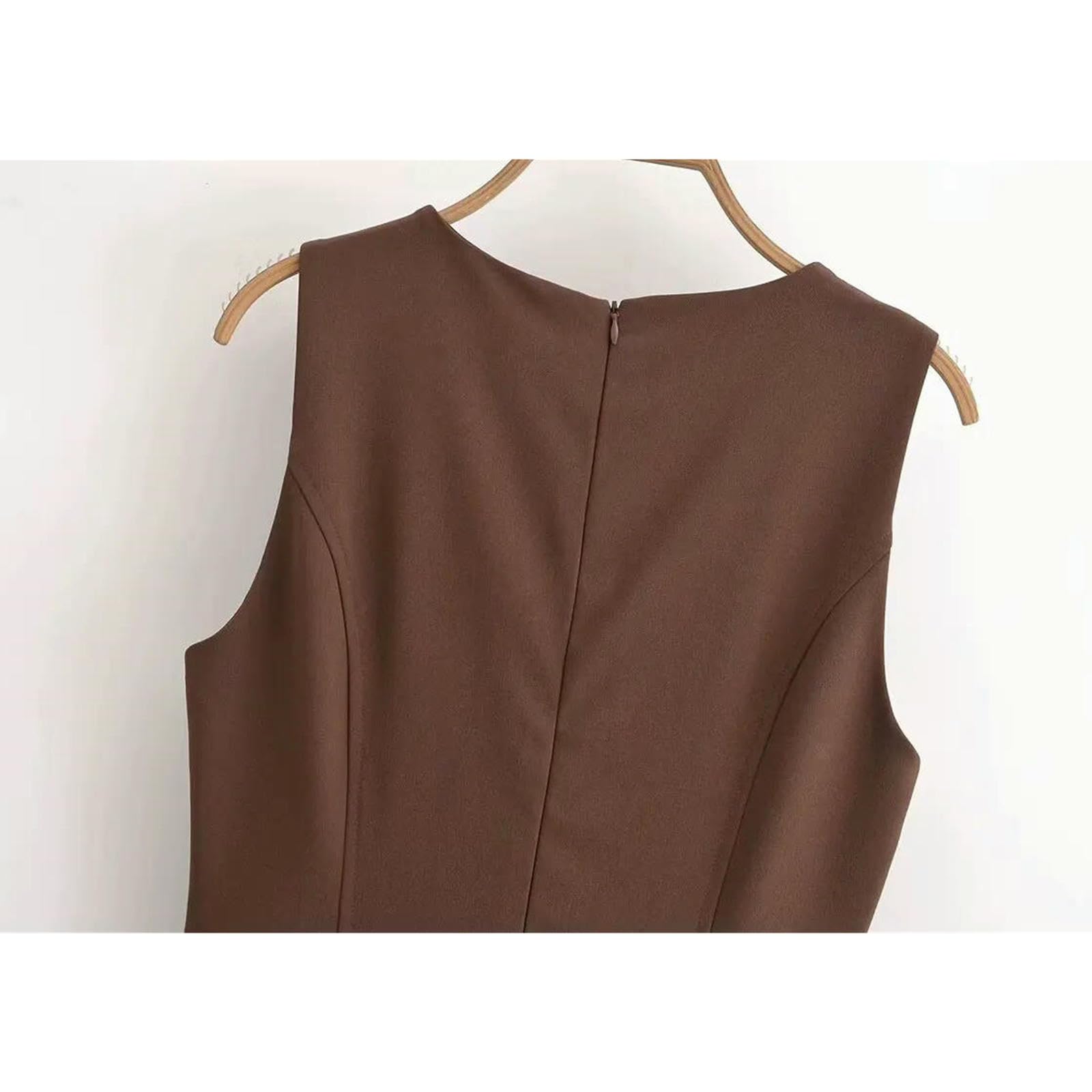 Vestito Donna Autunno Nuovo Abito A Pieghe per Donne Chic Abito Senza Maniche per Maniche Casual Mini Femminile Elegante Abito da Festa Corta-1-l