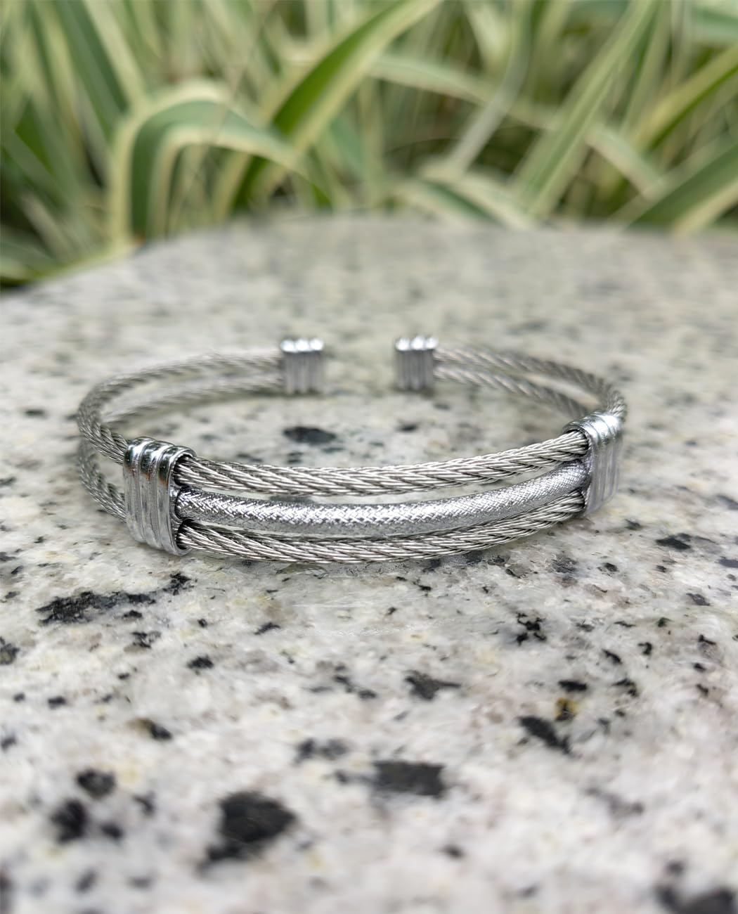 Solid Pure Silver Mens Bracelets | S925 Understated Bracelet | Fine Men's Open Bangle | Men Jewelry Gift (2 Layers Twist) - Image 4