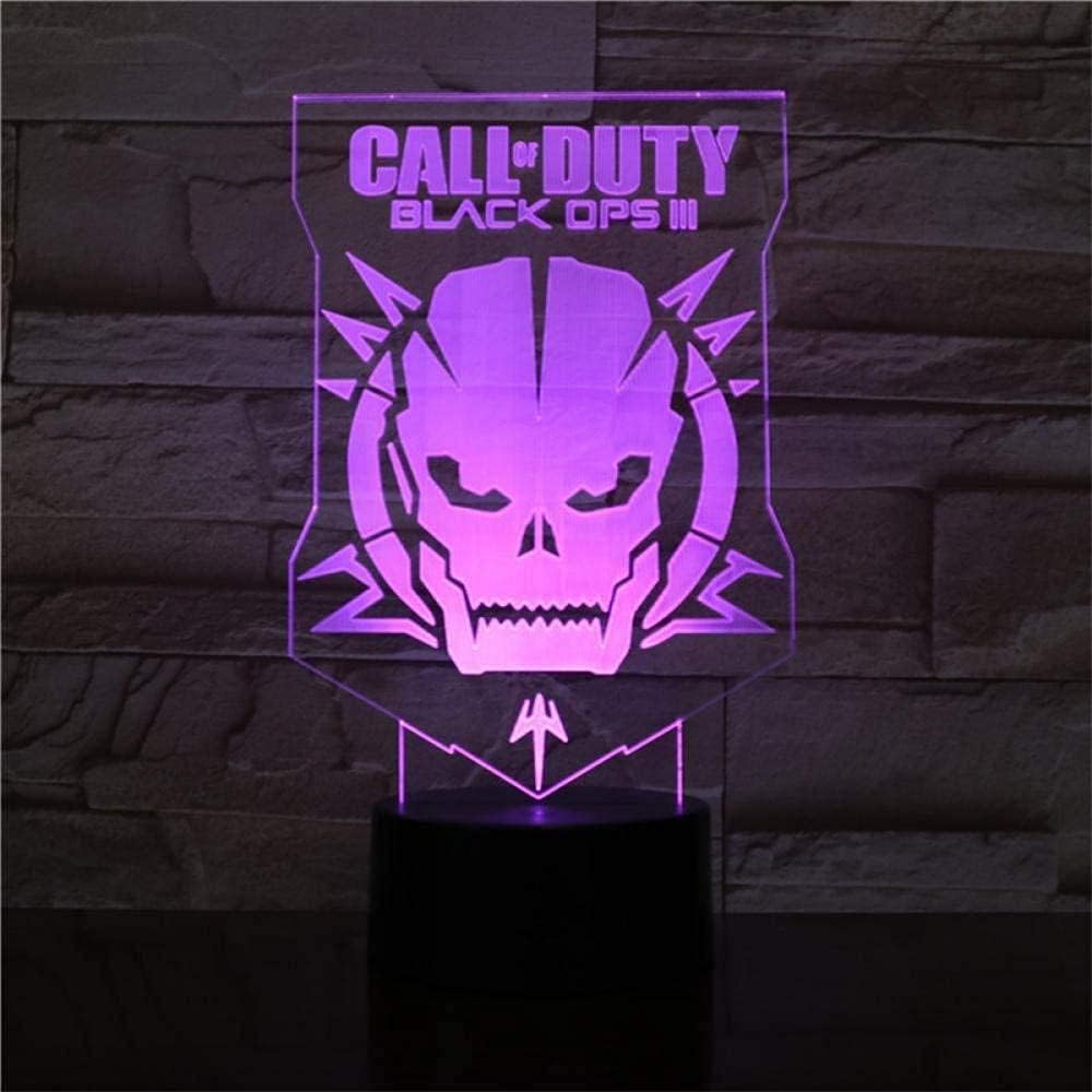 3D Night Light, Optical Illusion Call of Duty Mask Bedside Lamp 16 Colors Changing Remote Control Death Model Creative Bedroom Decor Best Birthday Gift Cool Idea 3D Night Light, Optical Illusion Call of Duty Mask Bedside Lamp 16 Colors Changing Remote Control Death Model Creative Bedroom Decor Best Birthday Gift Cool Idea