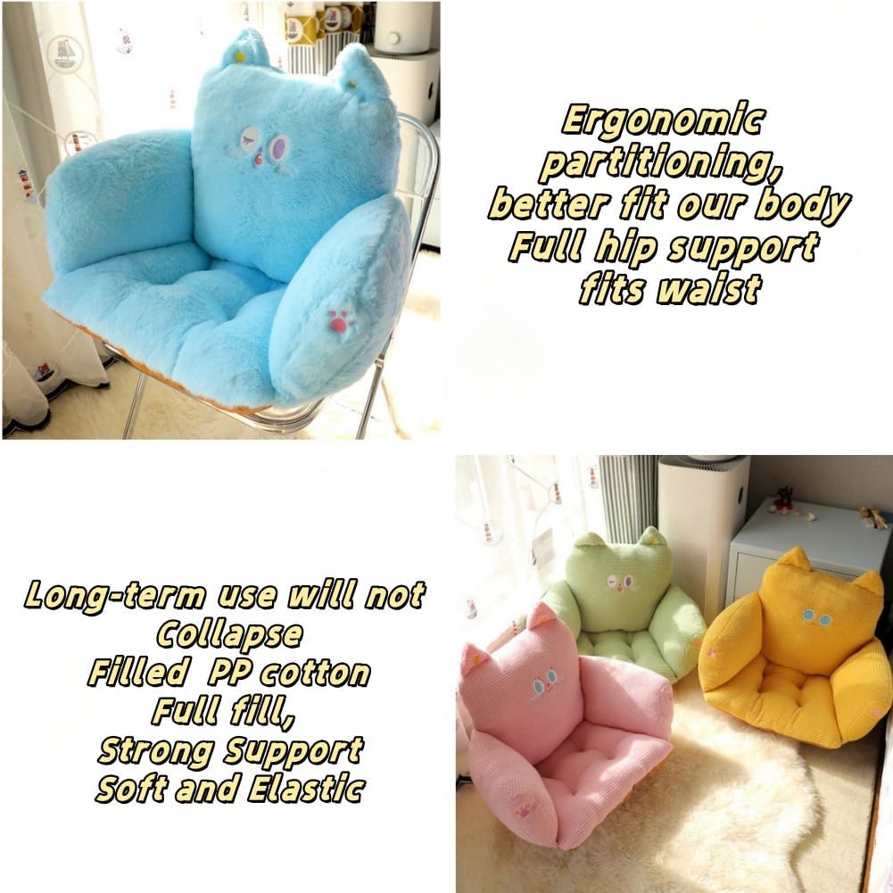Kawaii Chair Cushion, Soft Stuffed Cartoon Plush Seat Cushion, Floor Pillow Floor Cushions, Cute Office Chair Cushion Room Decor for Kids Adults