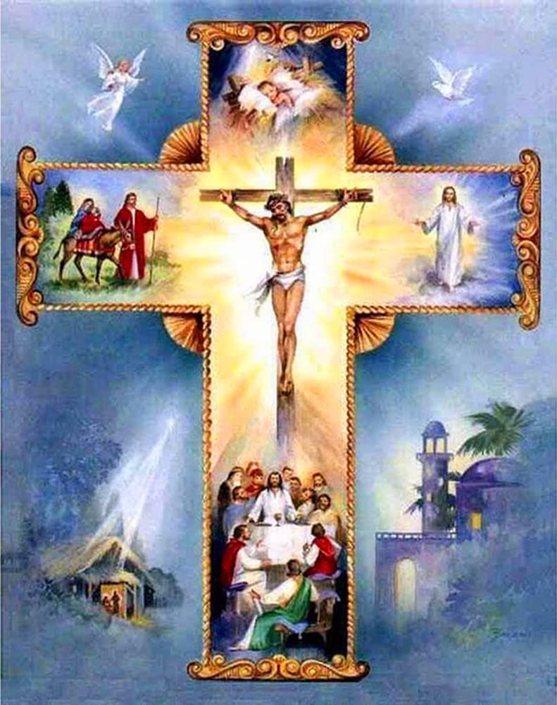 Diamond Painting Kits for Adults Beginner and Kids, 5D Full Drill DIY Diamond Number Kits, Religious Diamond Paintings Christianity Mosaic Painting DIY 12"x16" Canvas (Picture#11)