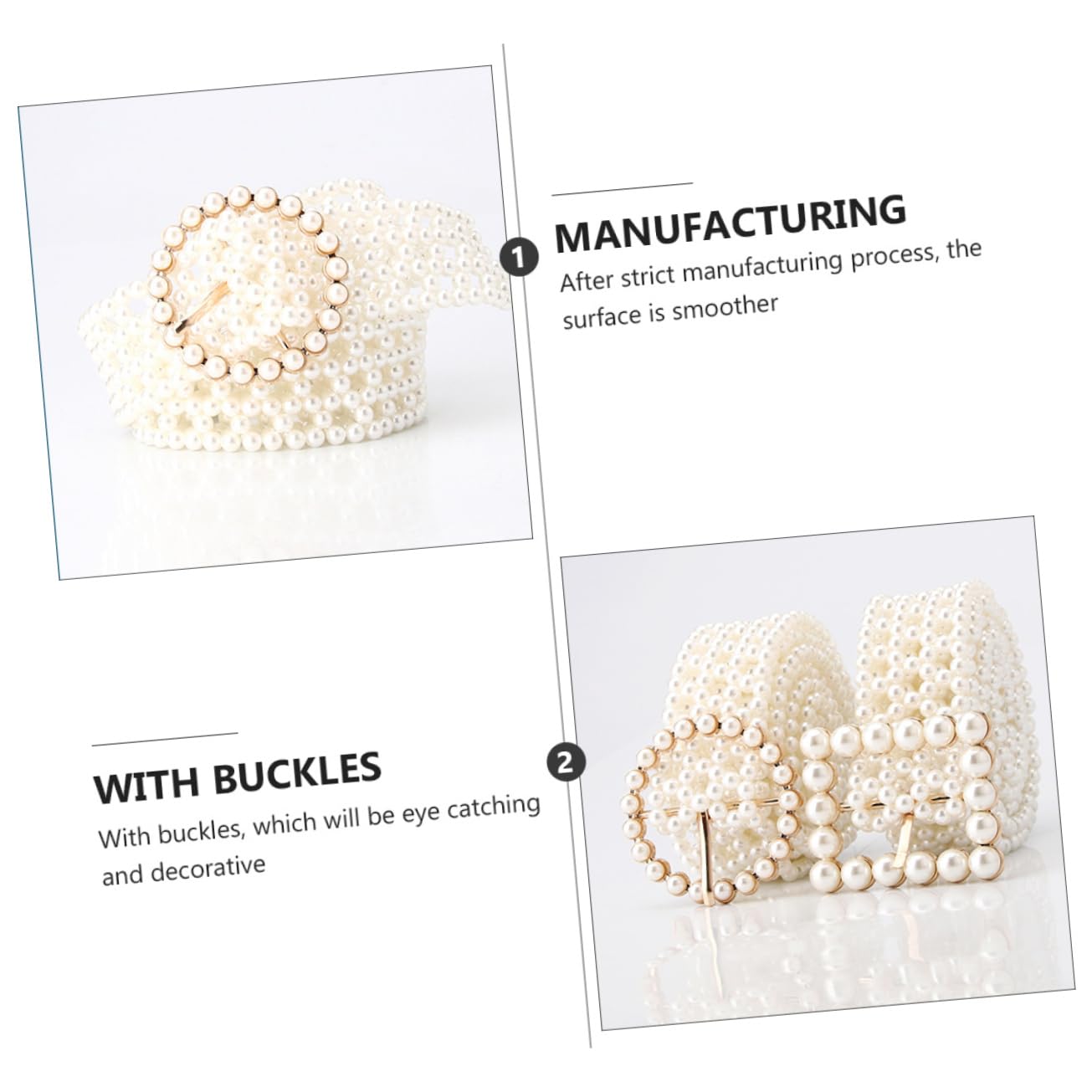 2piezas Cinturón Elástico De Mujer Cuentas De Perlas Diseño Elegante y Atractivo Para Vestidos y Ocasiones Especiales