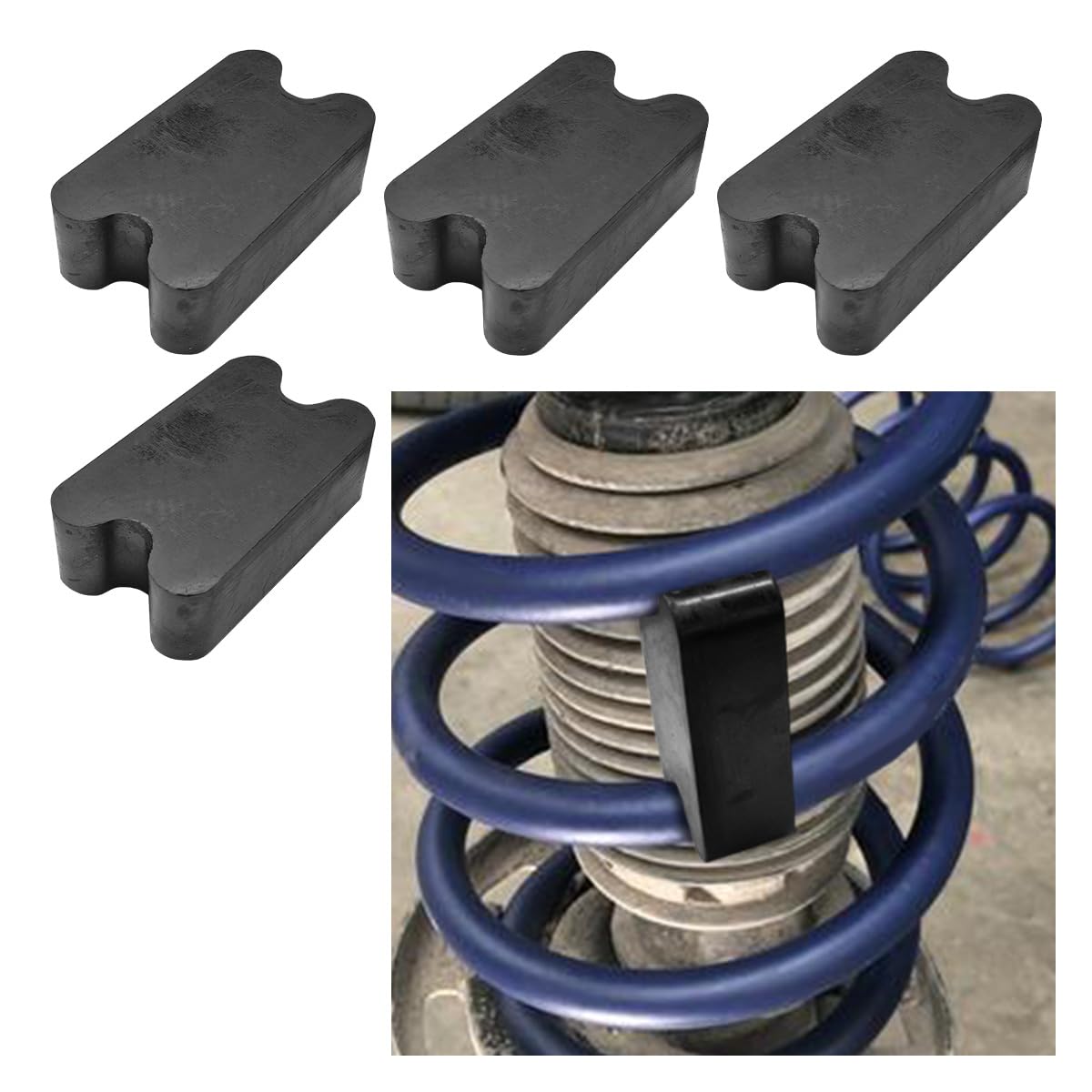 Photo 1 of *** 3 PCS *** YoRise 4PCS Car Rubber Coil Spring Spacers, Auto Front&Rear Coil Spring Booster Kit for Enhancing 2.5" Springs Lift, Heavy-Duty Vehicle Suspension System Lift Blocks for Most Trucks, SUVs (Black)