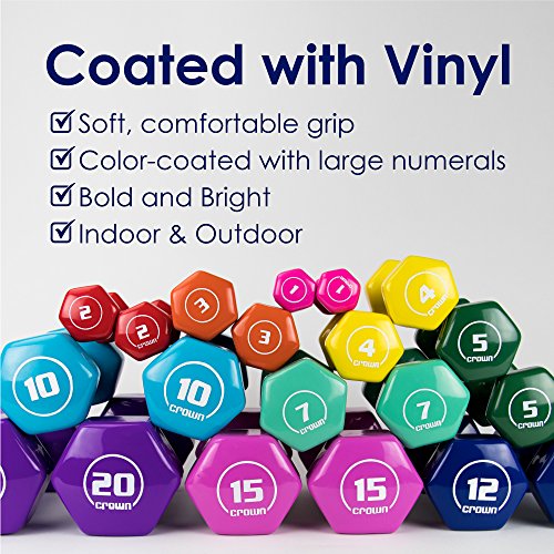 Brightbells Vinyl Hex Hand Weights, Spectrum Series I: Tropical - Colorful Coated Set Of Non-Slip Dumbbell Free Weight Pairs - Home & Gym Equipment (1) #TOP4
