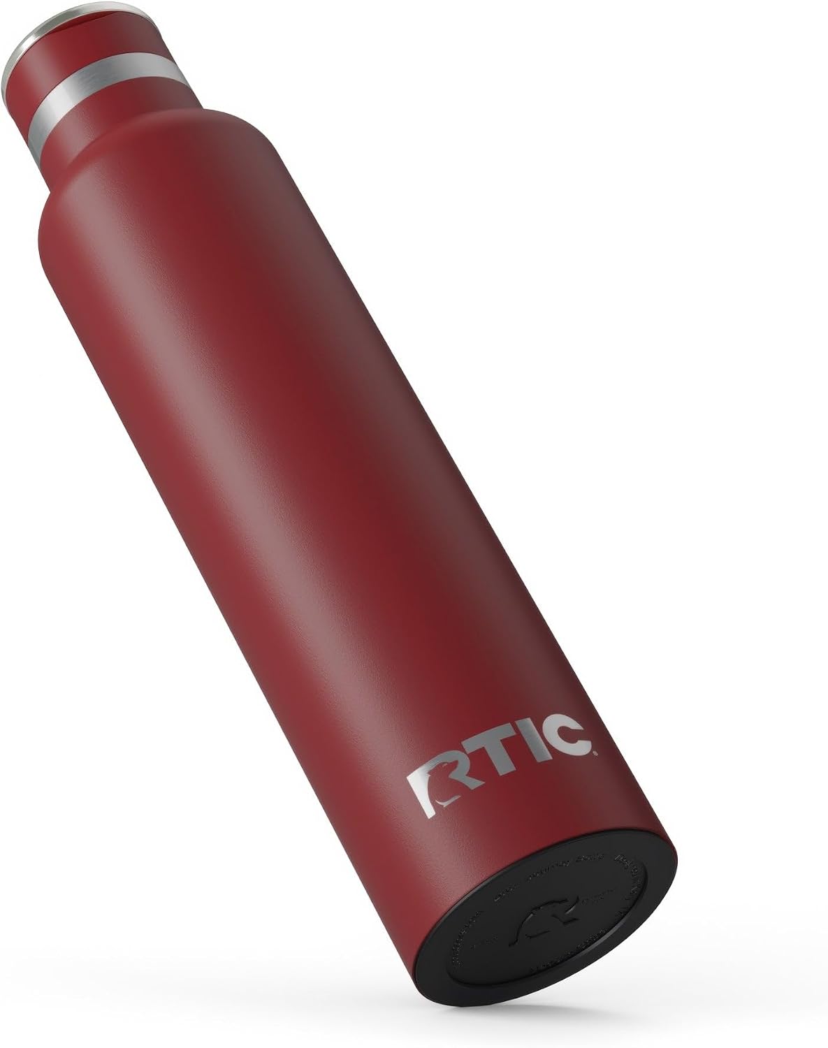 RTIC 26oz Journey Water Bottle Ceramic Lined Metal Stainless Steel Vacuum Insulated, BPA Free, Reusable, for Water, Hot and Cold Drinks, Travel, Sports, Camping, Black Cherry