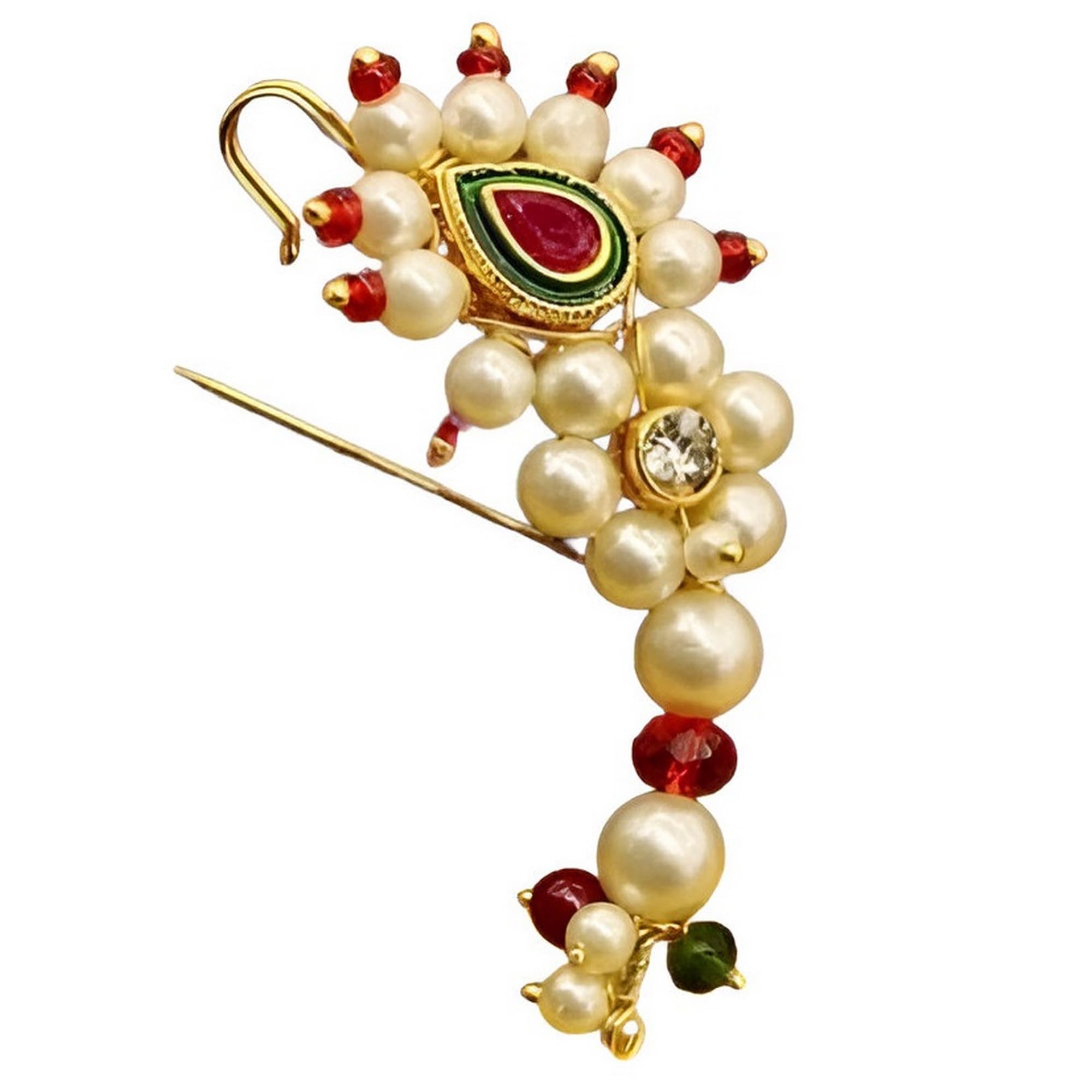 THANUS CRAFT Maharastrian Marathi Banu Nath Safety Sari Pin Brooch for Holding Heavy Saree Pleats Pallu Women Girls (B0BTYTZ54R) Amazon Price History, Amazon Price Tracker