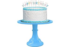 Round Cake Stand Blue 11 Inch - Blue Dessert Cupcake Display Tray