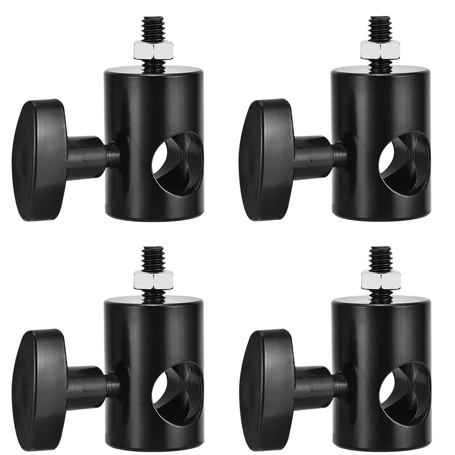 KAGYOKU 4PCS Light Stand Adapter Aluminum Rapid Adapter Convert with 1/4" Screw DSLR Mount Bracket Multi Functional Mount Bracket Adapter, Photo