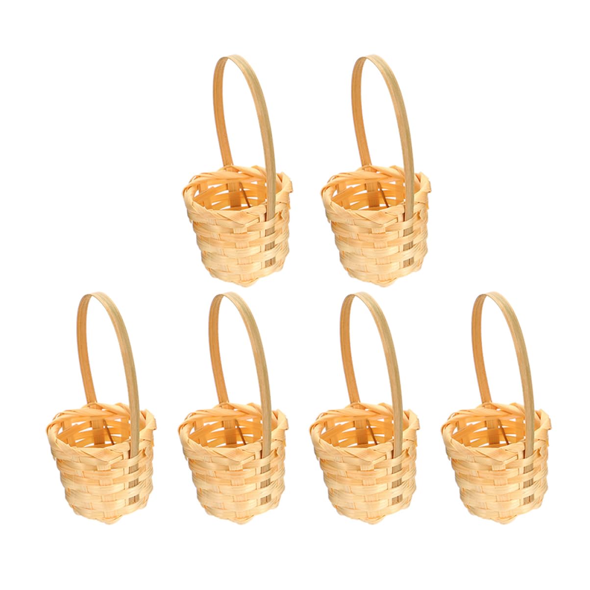 STOBAZA Doll House Rattan Basket 2sets Woven Doll Basket Home Decor Baskets Doll House Small Woven Basket Decorative Mini Basket Decorations Dollhouse Mini Woven Basket Wedding Candy Basket 6pcs*2