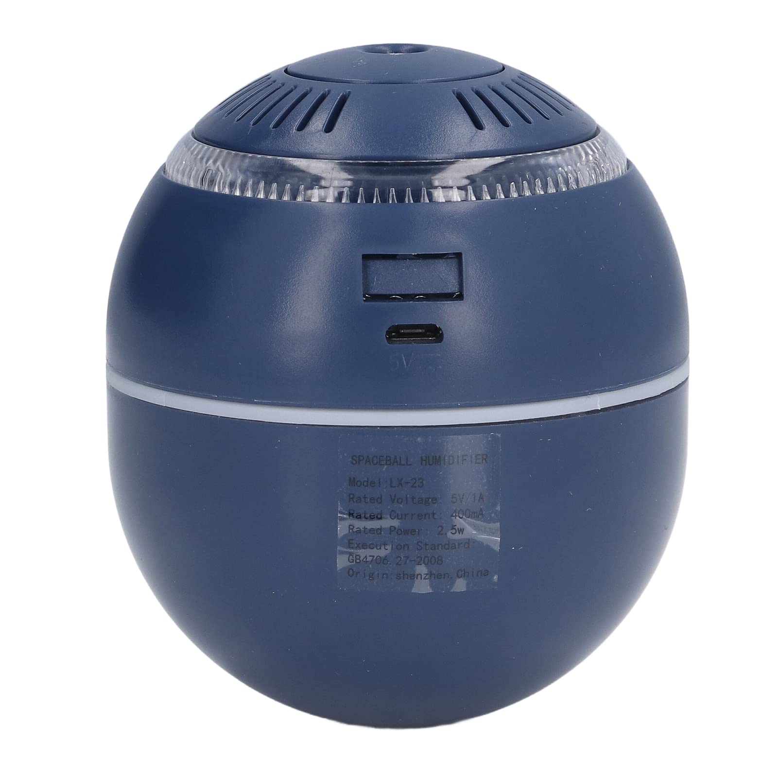 Domowy nawilżacz w kształcie kuli Kolorowy nawilżacz ze światłem RGB Mini nawilżacz powietrza uzupełniający wodę (Niebieski)