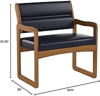 Vista 94 de Wooden Mallet Valley Bariatric Guest, Silla base de trineo, roble mediano