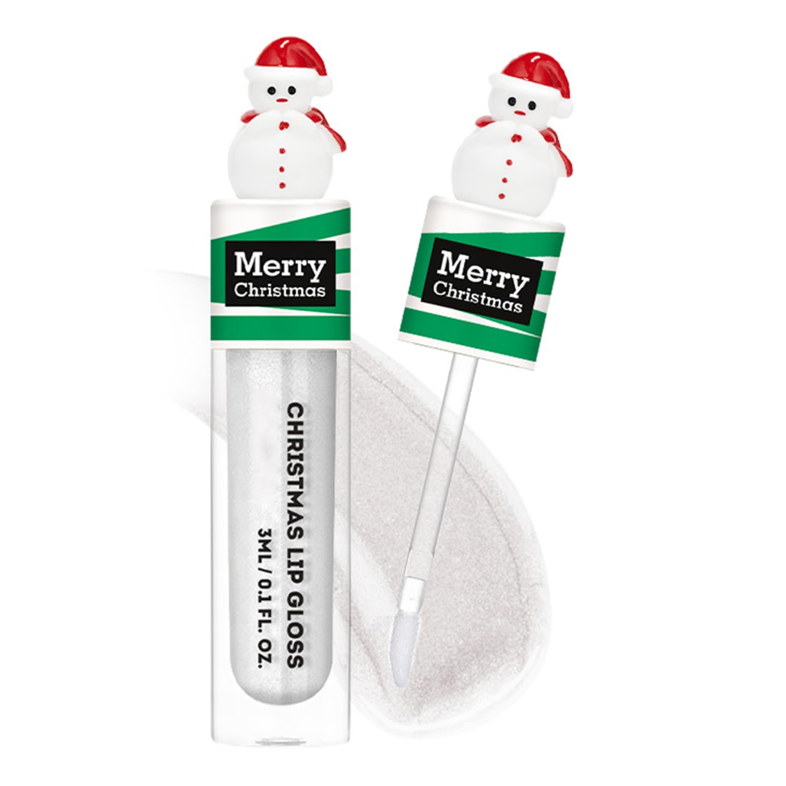 dPois Shimmer Liquid Lip Gloss Christmas Holiday Edition Festive Party Makeup Stocking Stuffer for Her Snowman One Size