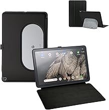 Penoval Funda para tablet Google Pixel de 11 pulgadas (2023), funda de silicona, ángulo de visión ajustable, fácil de llevar, funda protectora compatible con base de altavoz de carga (negro)