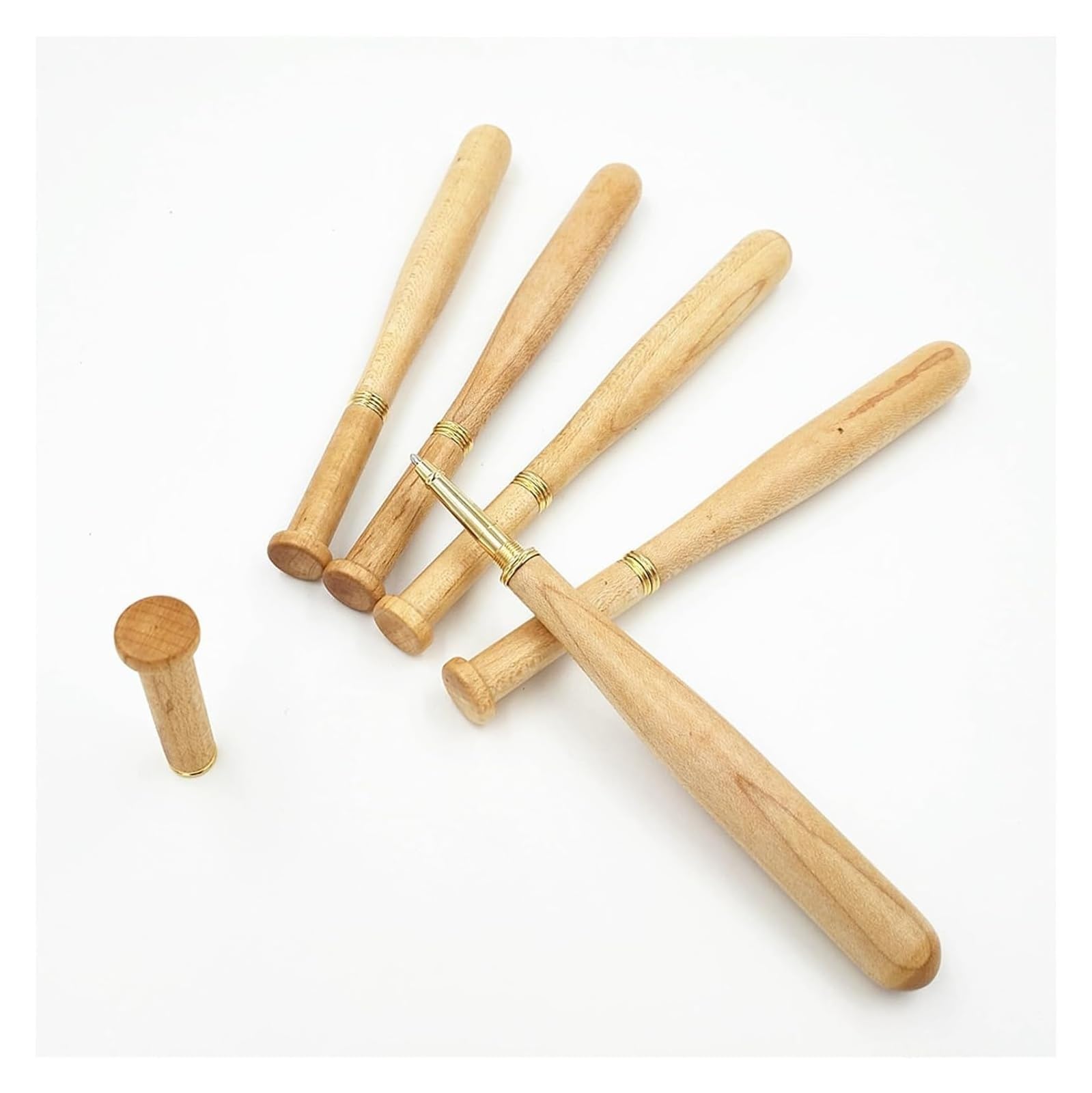 Penne a Sfera, Penne Roller a Inchiostro Nero da 0,5 mm in Legno d'Acero, Penne a Inchiostro Gel da Baseball, Penne Neutre Leggere e dalla Scrittura fluida