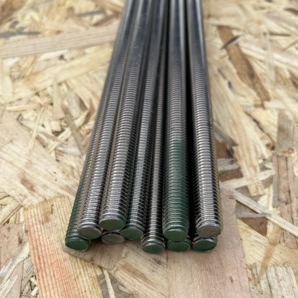 Barre filettate in acciaio inox A2, viti senza testa filettate DIN 976-1, elementi di fissaggio (M10, 1000 mm)