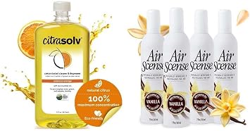 Citra Solv & Air Scense | Special Bundle | Concentrated Cleaner & Degreaser 32 fl oz| Essential Oil Air Freshener Vanilla 4PK| Household Cleaner Non-Aerosol | Valencia Orange & Vanilla