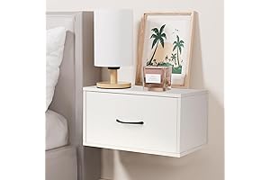 Concealed Drawer Floating Nightstand Shelf