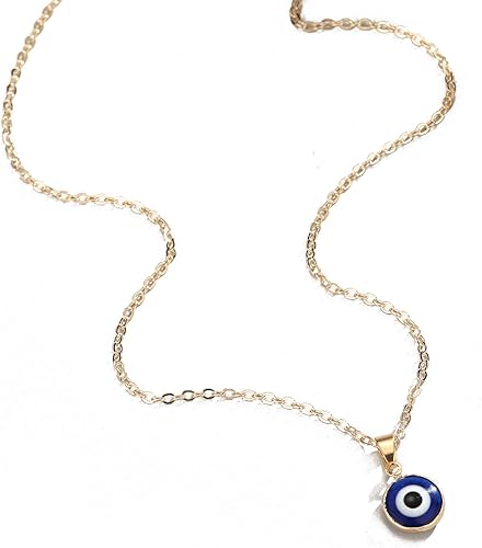 Collar de guardia de pavo, dije de amuleto contra el mal de ojo, collar con dije circular de cristal de cristal contra el mal de ojo, gargantilla