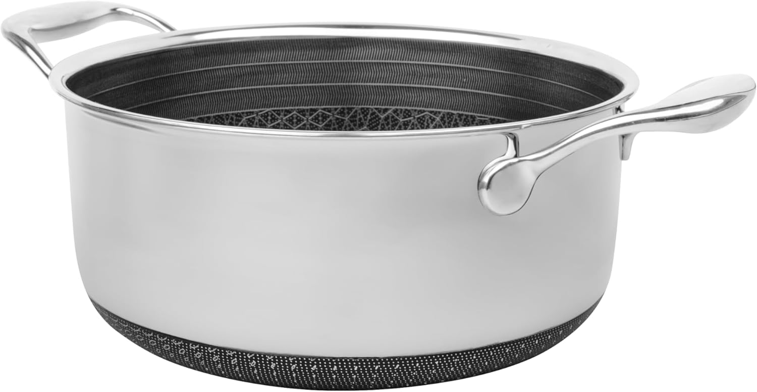 DiamondClad 6-Quart Hybrid Nonstick Stainless Steel Stock Pot with Vented Lid