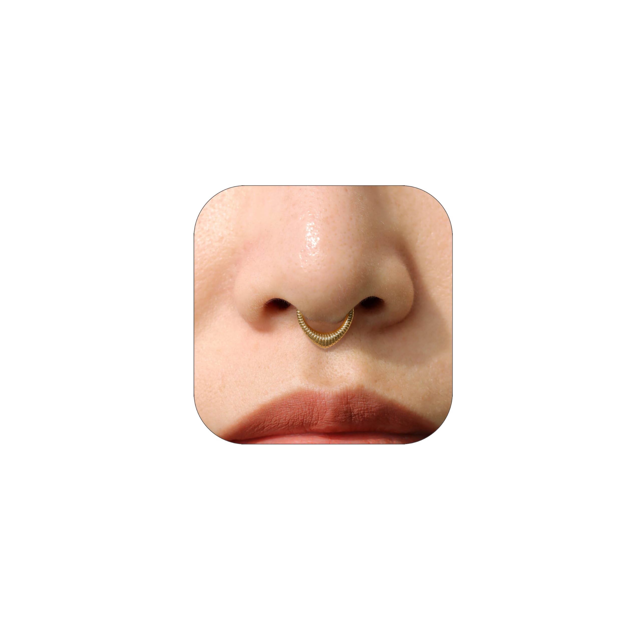 Gold Nose Rings Hoops 316L Surgical Steel Flower Nose Ring Silver Septum Rings 16g Clicker Daith Hinged Piercing Jewelry Gifts 1.2 * 8mm