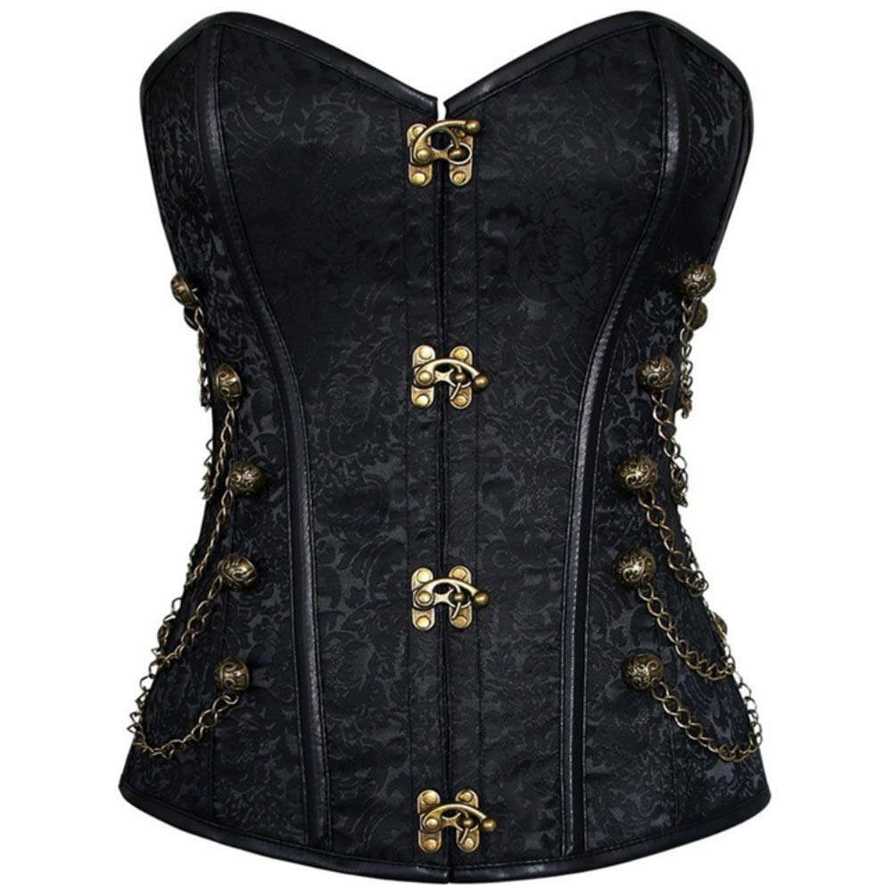e-girl Corset Femme Gothique Acier Brocart Laçage,EU 34-44