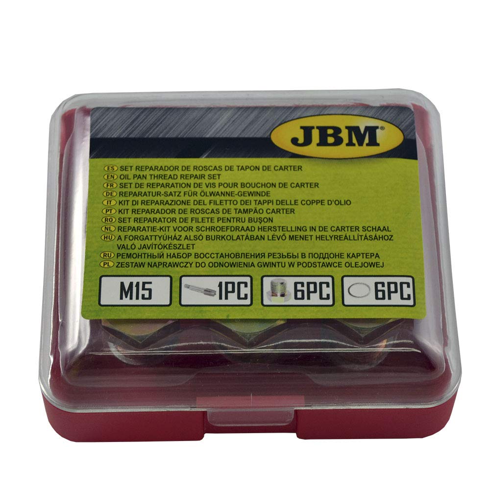 JBM Set Reparador de Roscas de Tapon de Carter (M-15) 53236