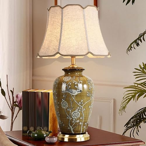 Miniatura 7 de Lamp for Desk Retro Table Lamp Large Living Room Sofa Table Lamp Study Table Lamp Villa Hotel Table Lamp Desk Lamps for Home Office(Push Button