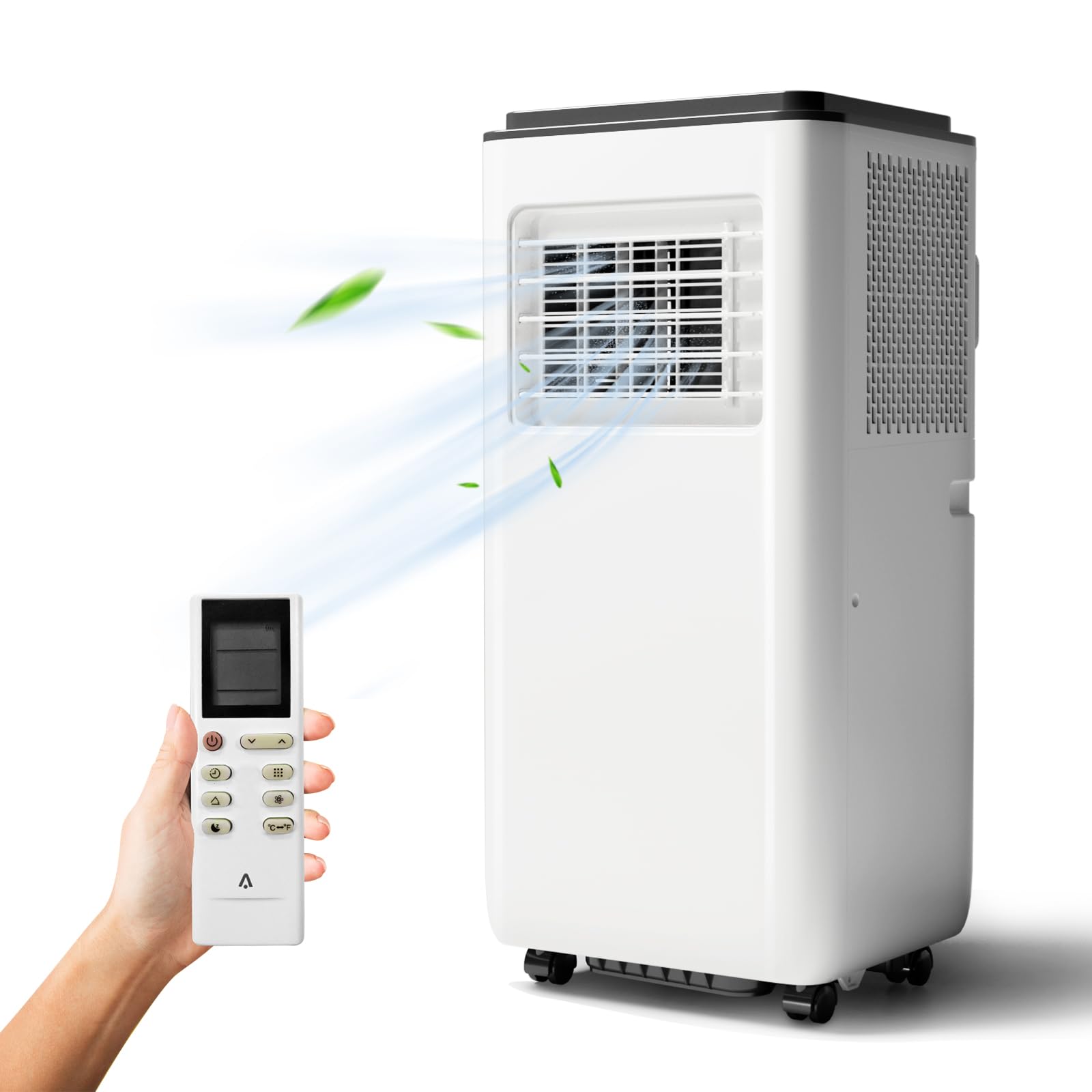 8,000 BTU Portable Air Conditioner Cools Up to 350 Sq.Ft, 3-IN-1 Quiet Portable AC Unit with Remote Control, Smart/Sleep Mode, Auto Swing, 24H Timer