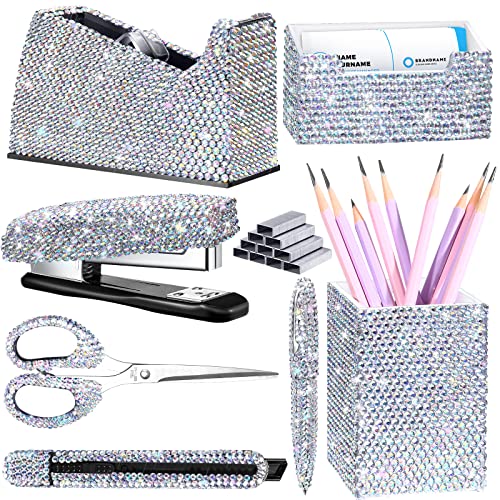 Set de bureau blanc strass pour illuminer votre espace télétravail
