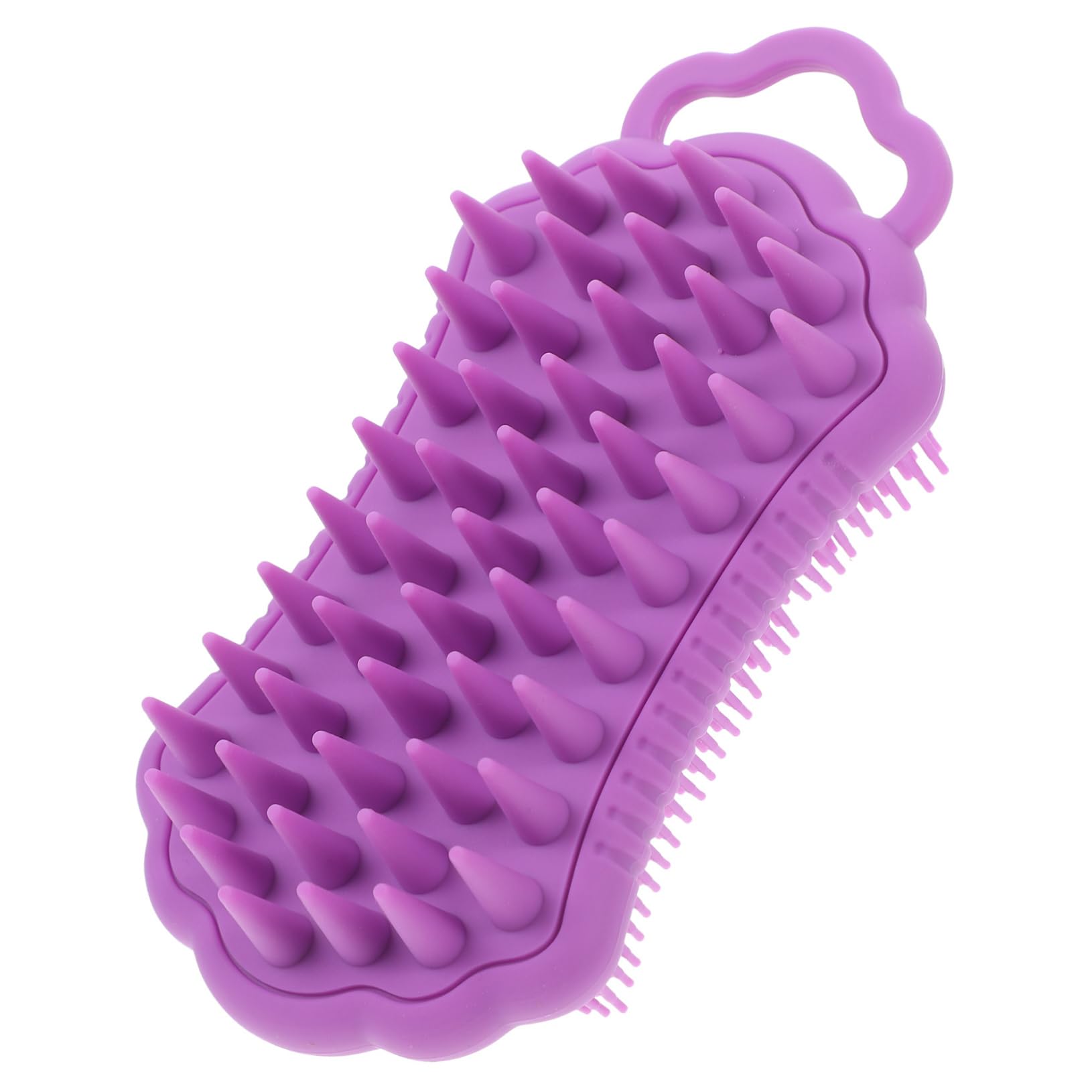 3 Stück Silikon Shampoo Kamm Haarbürste Haarbürste Haar Kopfhaut Schrubber Kopfhaut Haar Kopfmassage Waschborsten Körper Badewerkzeug Silikon Dusch Schrubber Luffa Lila