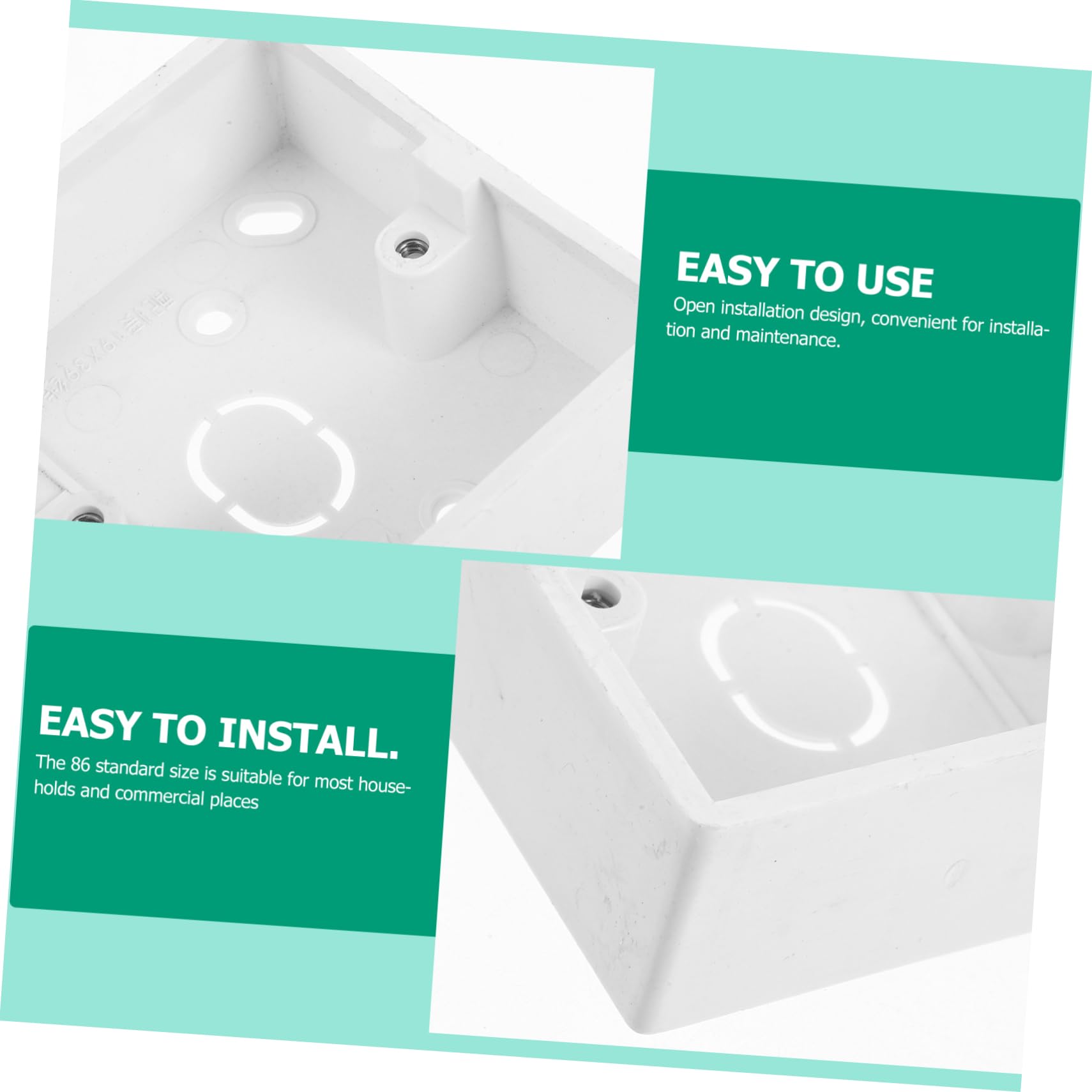 Veemoon 10piezas Caja De Conexiones Eléctricas Versátil Montaje Superficie De Corriente Individual Interruptor Eléctrico Base