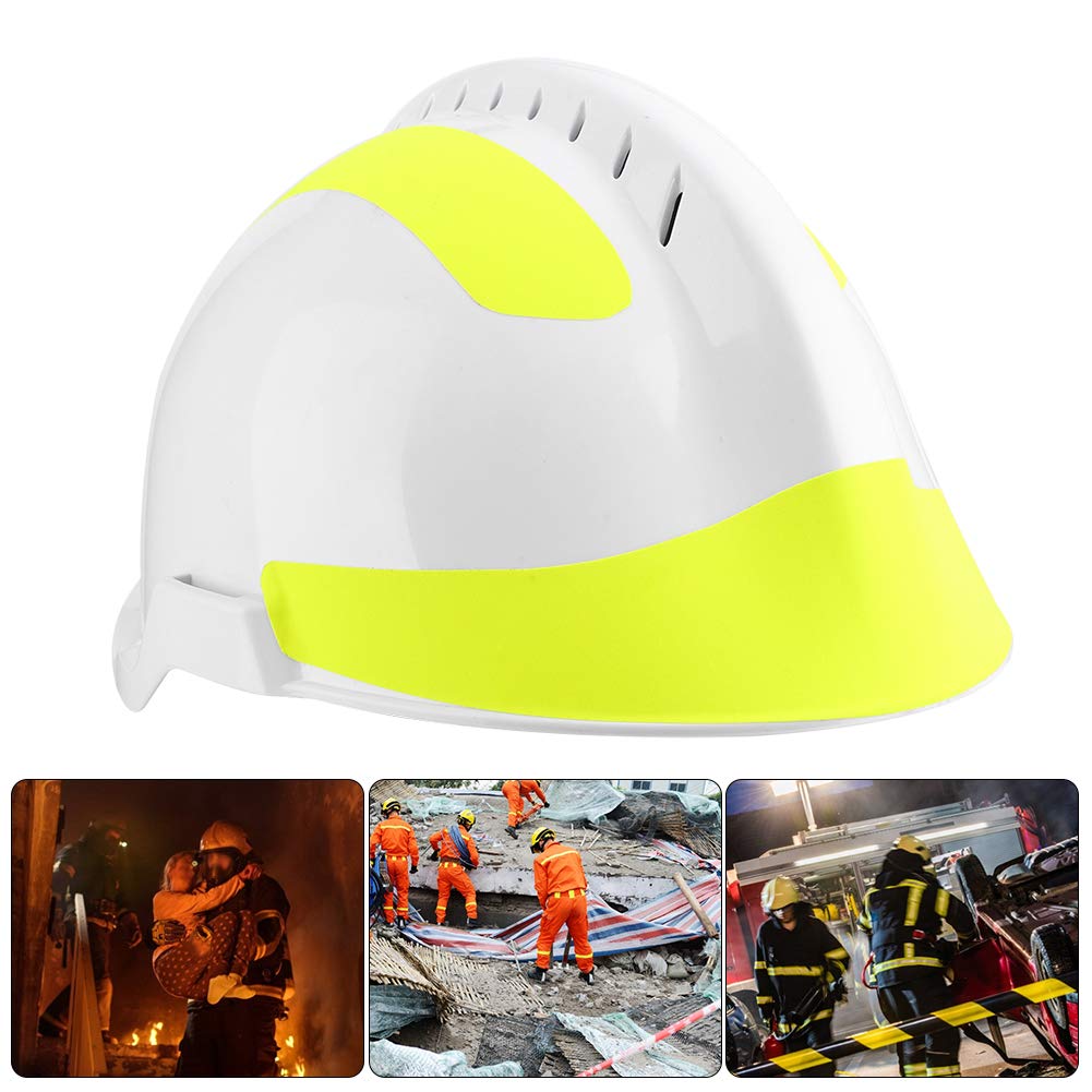 Casque de Sauvetage pour Pompiers – Casque Rigide Anti-Impact Durable avec Ventilation – 53 Cm-63 Cm pour Le Sauvetage d'urgence et la Construction