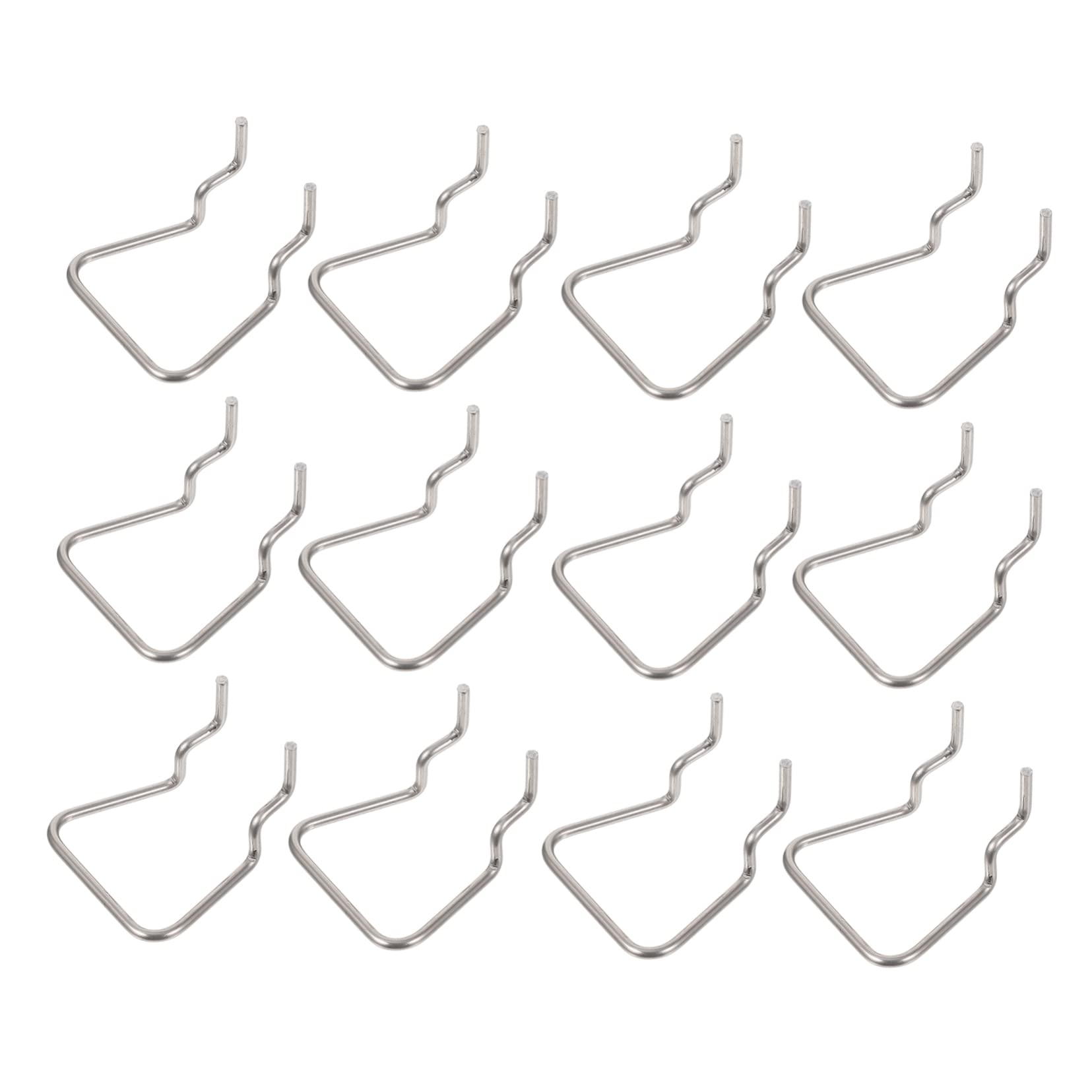 Set da 12 Ganci per Pannello Forato in Acciaio Inossidabile, Supporti Resistenti per Attrezzi da Officina, Facile Installazione su Banco da Lavoro e Esposizione Ordinata