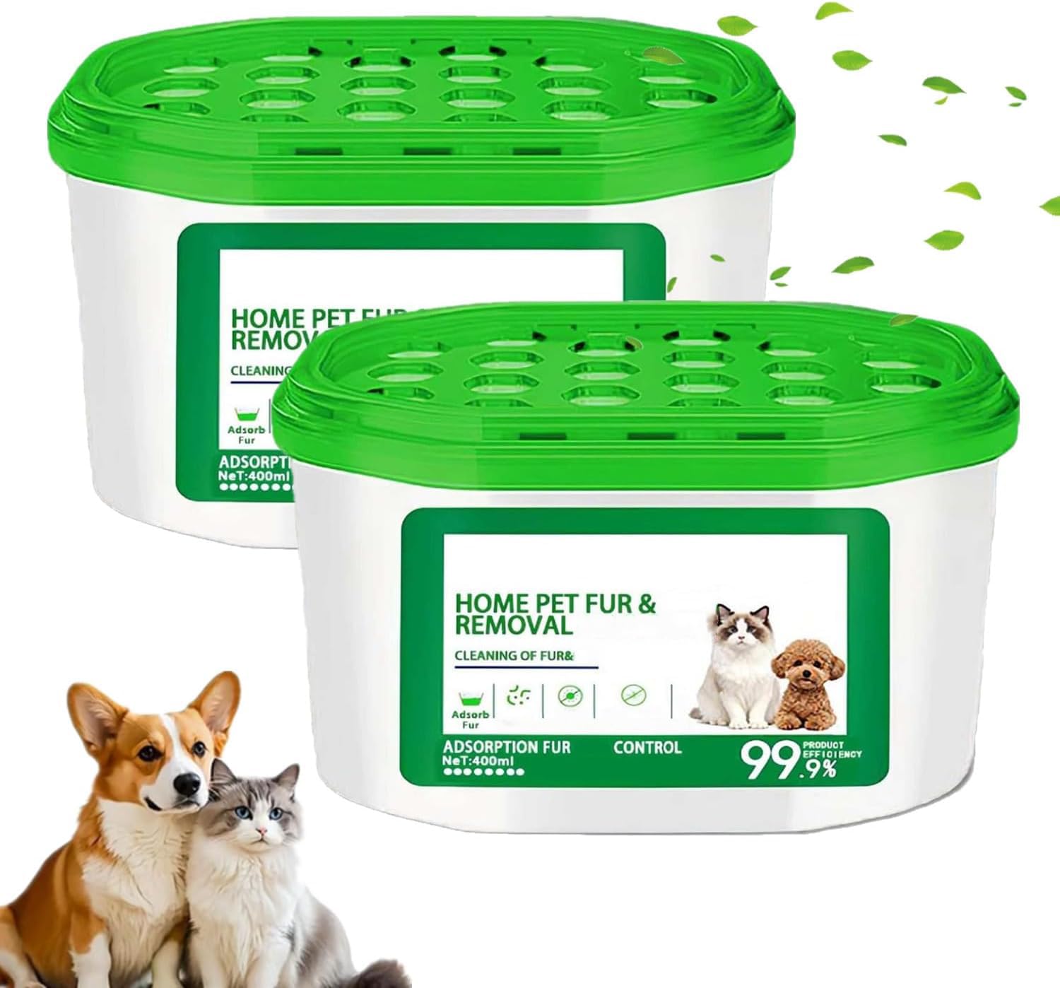 2PCS Home Pet Fur Odor Removal Box and Eliminator, Pet Hair Removal Box, 360°All-Around Coverage Powerful Pet Hair Removal, Long-Lasting and High Efficiency Automatic Dust Collector for Pet Areas