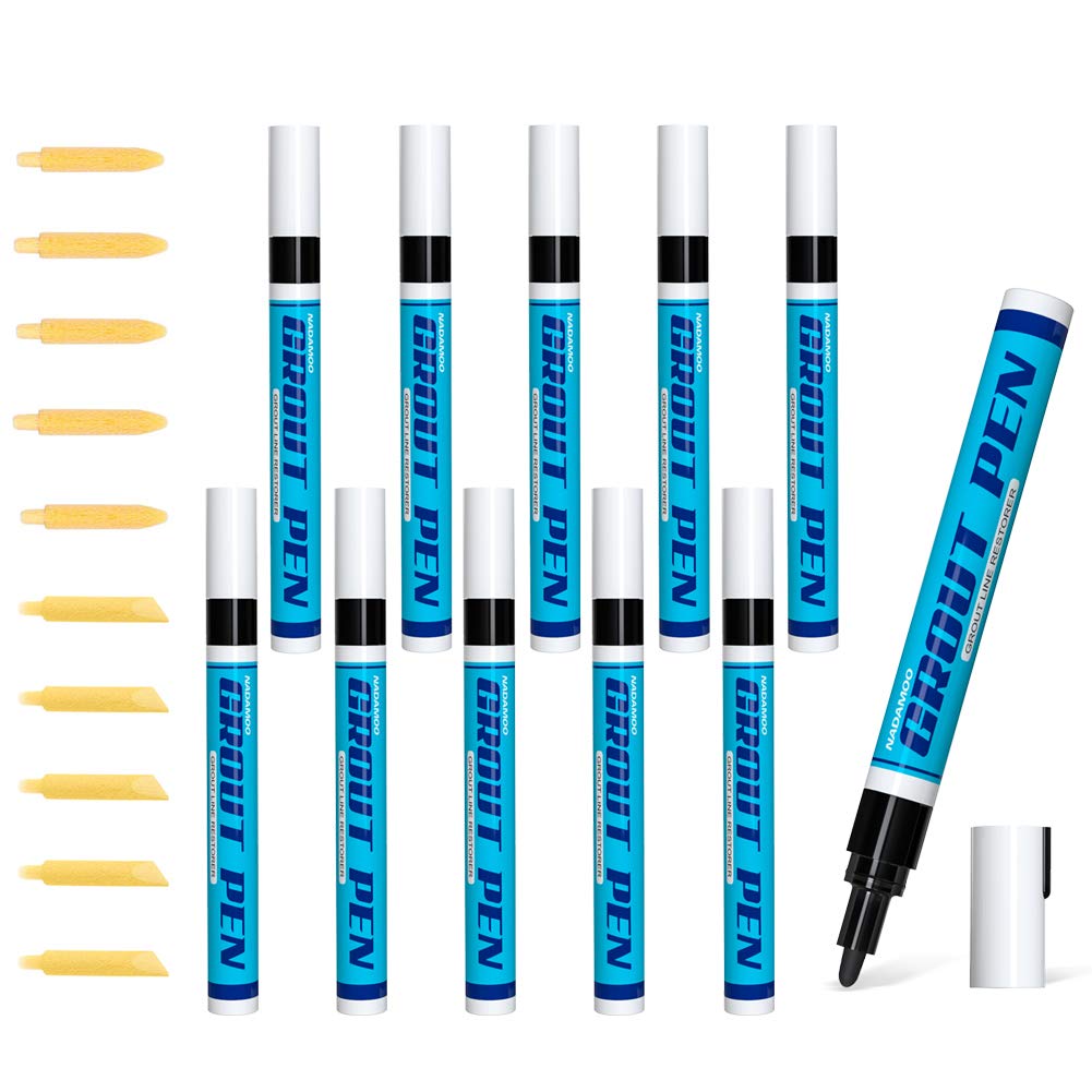 Buy NADAMOO 10pcs Grout Pen Black with Replacement Nibs, Tile Grout